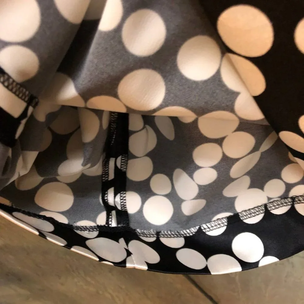 Maggy London Satin Polka Dot MIDI Dress Black and White Size 8 - Picture 7 of 16